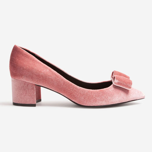 2-inch Block Heel in Velvet Raspberry